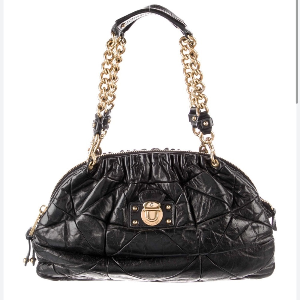 Marc Jacobs Black Quilted Leather Shoulder Bag with Dust Bag